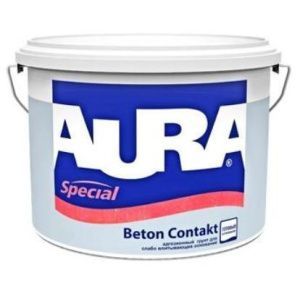 Адгезионный грунт для слабо впитывающих оснований "Aura Beton Contakt" 4 кг